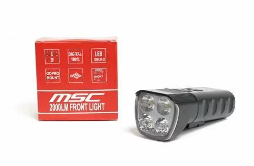 LUZ DELANTERA MSC 2000 LUMENS CARGA USB 1 LUZ DELANTERA MSC 2000 LUMENS CARGA USB