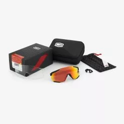 GAFAS 100% RACETRAP SOFT TACT BLACK LENTE HIPER ROJA+TRASP -Bicicletas Ventas race5